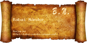 Babai Nándor névjegykártya