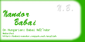nandor babai business card